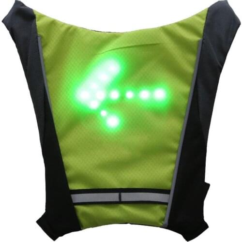 New LED Wireless Cycling Vest 20L MTB Bike Bag Safety LED Turn Signal Light Vest Bicycle Reflective Warning Vests