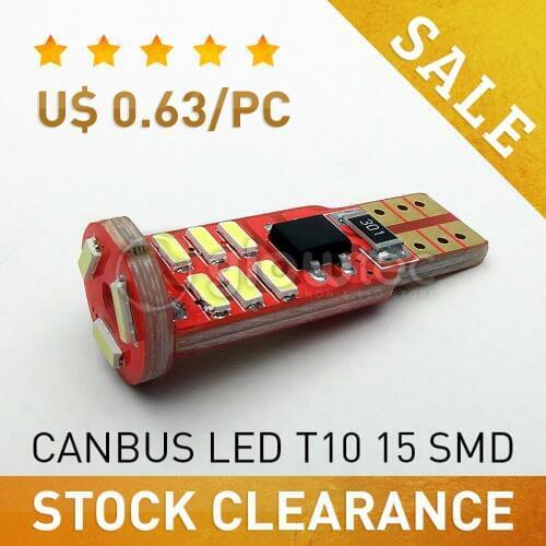 1pc T10 Canbus 160MA Non polar 15SMD 501 4014 SMD Chip Led Car Auto Lights Lamp 12V GLOWTEC