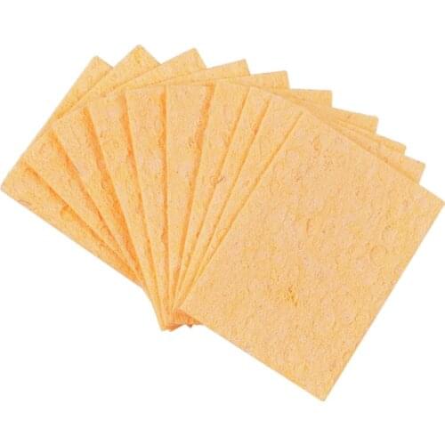 100pcs 50x35mm Solder Iron Tip Welding PCB Cleaning Pads Universal Soldering Iron Replacement Sponges Repair Pads