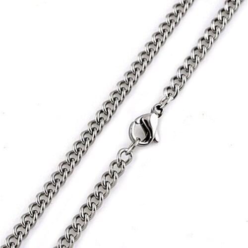 20-32'' Stainless Steel Men Basic Necklace Chain High Quality Link Chain Necklaces Never Fade wide-2.2mm 3mm
