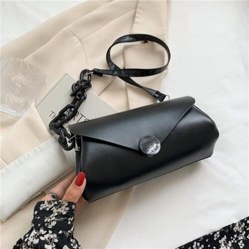 2021 New Designer Womens Shoulder Bag Chain Bolsa Ladies Fashion Simple PU Leather Korean Luxury Woman Handbag Female Tote Bags