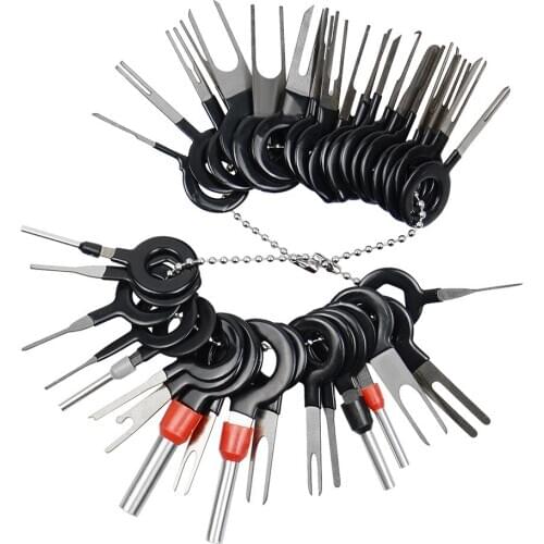 38/11PCS Harness Terminal Ejector Line Maintenance Kit Stainless Steel Double Needle Single Needle Flat Tip Car Repair