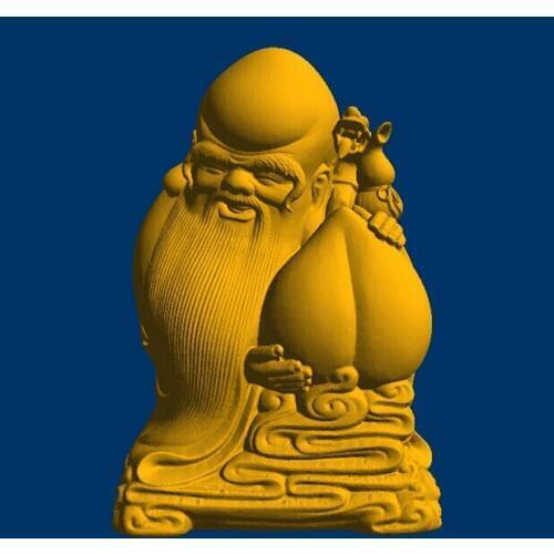 3D model for cnc 3D printers relief in STL file format The god of longevity with peach 2