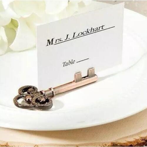 Antique Bronze Vintage Key Place Card Holder Wedding Favors Party Table Shower Event Table Decors Ideas LX7440