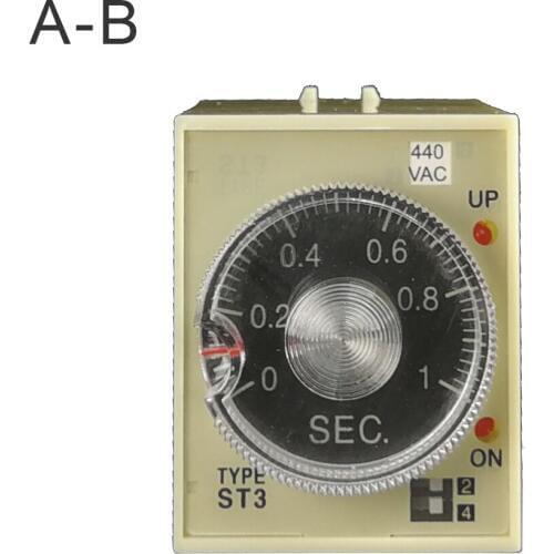 Free shipping good quality good price 440V ST3PA-B timer switch relay 8 pins AC delay relay timer 440V relay time range 0.1S-6M