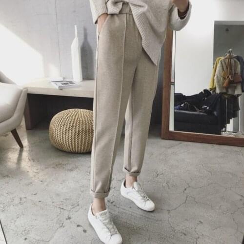 Winter Thicken Velvet Women Pencil Pants Plus Size 4XL Wool Pants Female Autumn Elastic Waist Loose Carrot Trousers Good Fabric