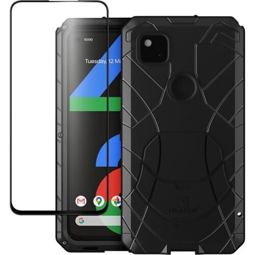 For Google Pixel 4A 3A 3A XL Case Hard Aluminum Metal Tempered Glass Screen Protector for Google Pixel 4 4a 4XL Protection Cover