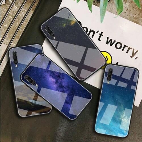 Starry Sky Cover Tempered Glass Case For Samsung Galaxy A10S A10E A20S A20E A30S A40 A50S A60 A70 A80 A90 A6 A7 A8 Shell
