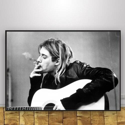 Kurt Cobain - smoking Art Poster Bedroom Decorative Silk Fabric Cloth Print No Frame