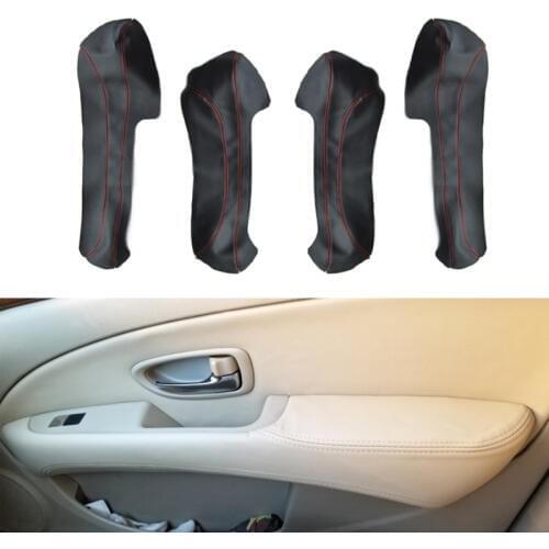 For Nissan Slyphy Sentra 2006 2007 2008 2009 2010 2011 4pcs/set Car Door Handle Armrest Panel Microfiber Leather Cover