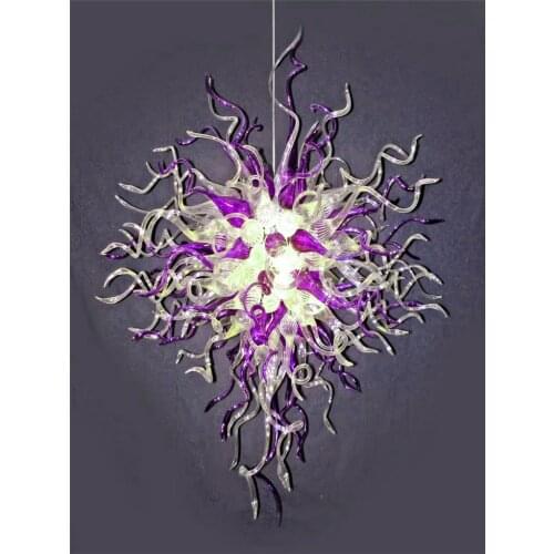 Purple and Clear Glass LED Lighting Chandelier for Wedding Decration
