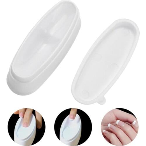 Nail Form Nail Art Tool French Smile Line Tip Acrylic Powder Guide Box Case Dip Tray Mold Nail Accessories
