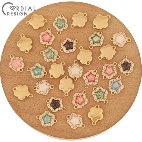 Cordial Design 30Pcs 9*15MM Jewelry Findings & Components/Hand Made/DIY Bracelet Making/CZ Connectors/Charms/Jewelry Accessories