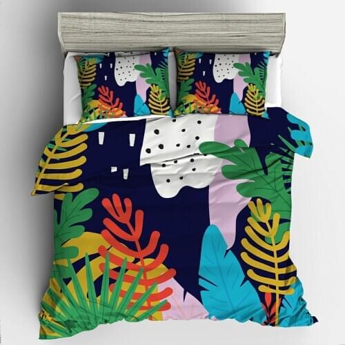 3pcs Quilt Cover Pillowcase Bedding Set Geometric Stripes Family Size Twin Full Queen King Single Full Queen King Size