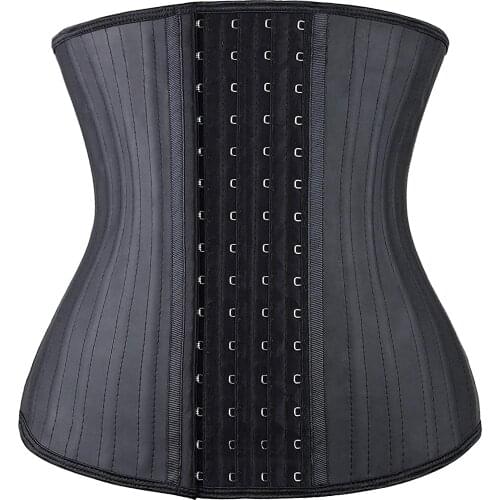 Latex Waist Trainer for Women 4 Hooks Waist Cincher Corset Hourglass Body Shaper Girdle