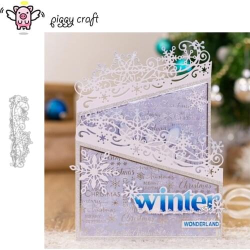 Piggy Craft metal cutting dies cut die mold Snowflake border edge Scrapbook paper craft knife mould blade punch stencils dies