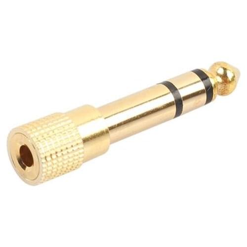 Gold Jack 6.35 Mm Male To 3.5 Mm Adapter Connector Headphone Audio Adapter Amplifier Microphone AUX Cable With 6.35 3.5 Mm Jack