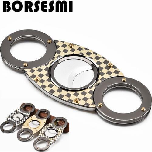 Hot sale Portable stainless steel cigar cutter knife Pocket Double Blades Scissors Shears smoking accessories tools