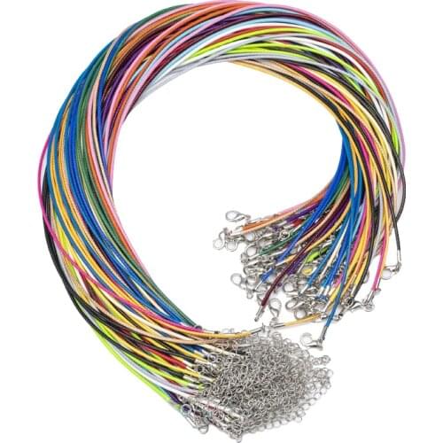 New 15pcs/lot 1.5mm Black Genuine Leather Cord Adjustable Braided 45cm Rope for DIY Necklace Bracelet Jewelry Making findings