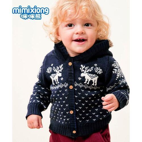 Knit Baby Sweater Winter Infant Newborn Cardigan Sweaters For Toddler Boys Hooded Jackets Button Up Autumn Baby Girls Coat