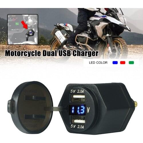 Motorcycle Dual USB Charger Digital Display DIN Plug Waterproof Adapter For BMW R1250GS R1200GS F 850 GS K1600GT R1150RT R1200RT