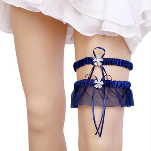 Womens Wedding Lace Leg Garter Elastic Handmade Leg Band for Brides Bridesmaid