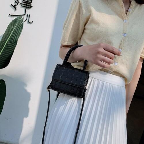 Lady Stone Pattern Casual Pure Color Flap Tote Messenger Bags Women Fashion Pure Color Flap PU Leather Mini Shoulder Handbags