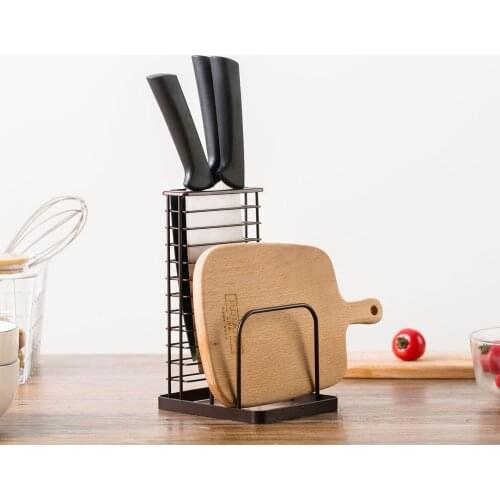 1PC Cutting Board Storage Rack Iron Multi-Layer Pot Cover Rack Kitchen Knife Organizer Shelf