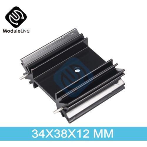 10pcs 38*34*12mm IC 38*34*12 Heatsink Black Heat Sink For L298N LM7805 High Quality