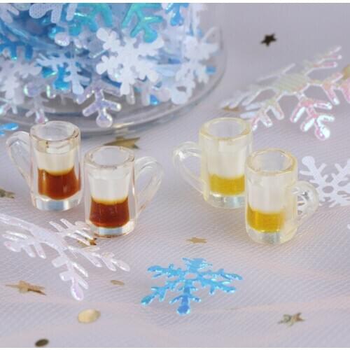 10Pcs 1:12 dollhouse miniature kitchen beer glass food drink cups mug bar decor
