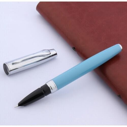 100 Blue Lacquered Silver Stripe Fine Nib Fountain Pen