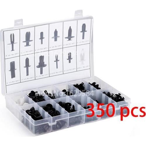 12 Sizes 350pcs Car Push Pin Rivet Trim Clip Panel Interior Moulding Assortment Screw Fender Body Door Trim Panel Hood