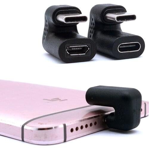 180 360 Degree Up & Down Angled Type-C USB-C to Micro USB / Type-c Female Charging And Data Transmission Extension Cord Adapter