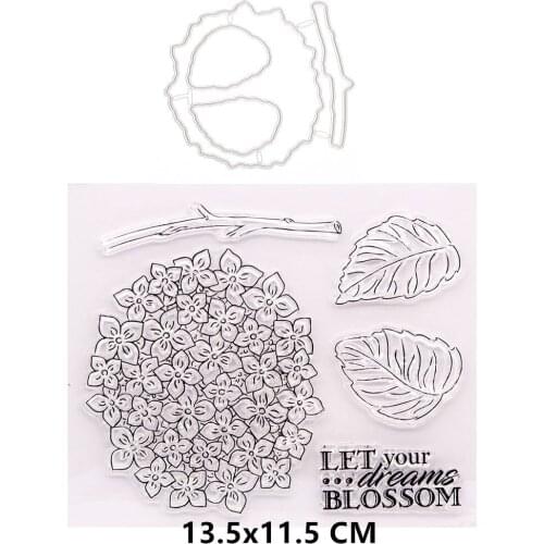 2021 New Flower Leaf Trunk Clear Stamps and Metal Cutting Dies DIY Scrapbooking Embossing Album Seal Template Punch Stencils