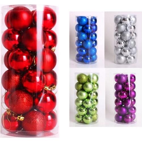 24pcs Christmas Ball Ornaments Christmas Tree Balls Decorations for Xmas Trees Wedding Party Decoration, 40mm