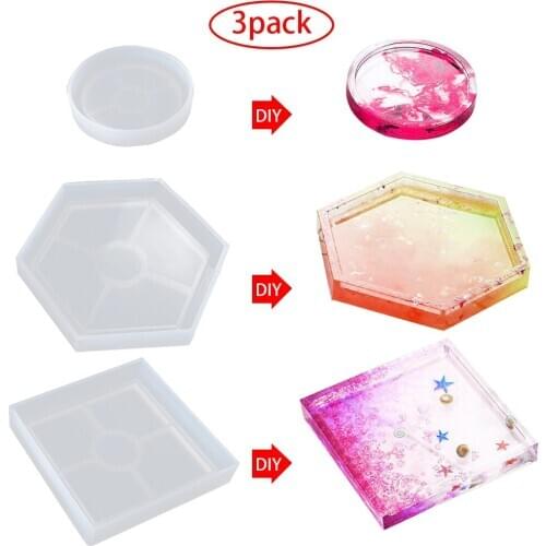 3 Pack DIY Silicone Molds For Ashtray Home DIY Resin Molds High-quality Mould Full Transparency Mold