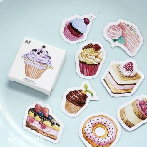 45PCS/Box New Cute Happy Birthday Cake Mini Paper Sticker Decoration DIY Ablum Diary Scrapbooking Label Kawaii Stationery