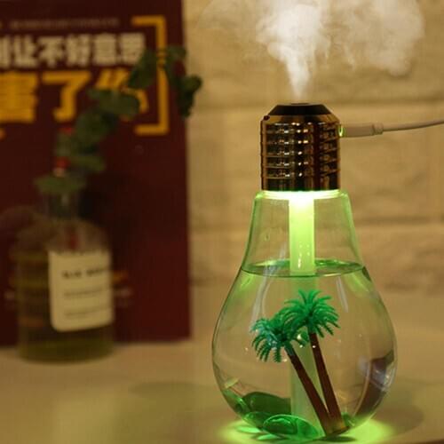 7 Colors Creative USB Ultrasonic Humidifier Purifier Aromatherapy Aroma Diffuser Mist Maker Bottle Bulb Humidifier for Home Car