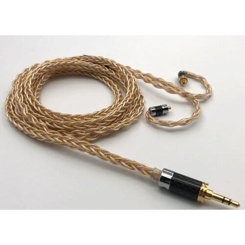 8 shares Single crystal copper composite gold silver copper three color MMCX 0.78mm 2 Pin Headphones Cable Audio Upgrade Cable