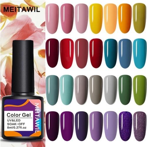 8ml Glitter Soak Off LED UV Gel Nail Polish For Nails Art Manicure Matt Base Top Coat Semi Permanent Nail Gel Varnish