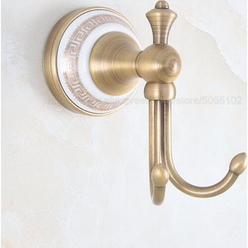 Antique Brass Clothes Hooks Wall Mounted Towel Hooks clothes hook Bathroom Accessories Robe Hook zba576