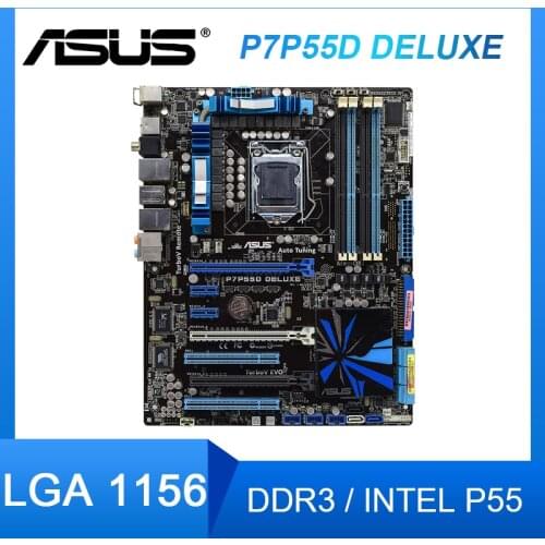 ASUS P7P55D Deluxe Motherboard LGA 1156 For Intel P55 DDR3 16GB P7P55D-Deluxe ATX Systemboard PCI-E X16 Used Desktop Mainboard