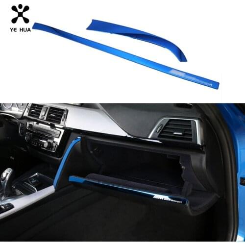 For Bmw F30 Car Stickers 3 Series Co-pilot Center Control Trim Strip Stainless steel Interior Details Covers Auto Accessories