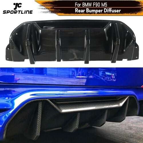 Car Rear Bumper Diffuser Lip Spoiler for BMW 5 Series F90 M5 2018 - 2020 Carbon Fiber Rear Bumper Diffuser Lip Spoiler