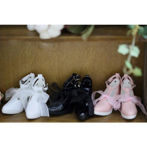 D01-P124 children handmade toy 1/3 1/4 Doll Accessories BJD/SD doll shoes Ribbon high heels 1pair