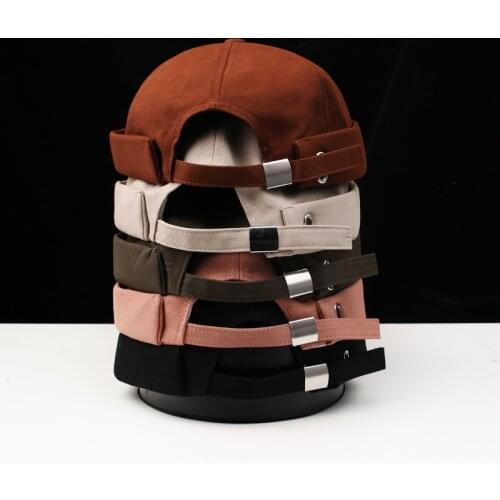 Docker Cap Men Fashion 2021 New Fashion Unisex Solid Sailor Caps Landlord Hat Adjustable Beanie Brimless Skull Hats Hip Hop