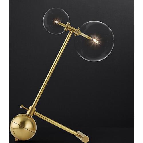 Personality creative study glass ball model room table lamp American Nordic simple bedroom bedside table lamp