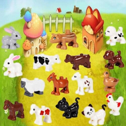 Big Size Building Blocks Animal Accessories Figures Diy Panda Lion Compatible interesting Toys for Children Kids Gifts