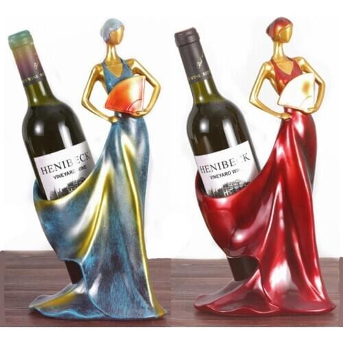 Beauty Girl Model Wine Holder Shelf Wine Bottle Rack Practical Sculpture Wine Stand Creative Home Decoration Accessories