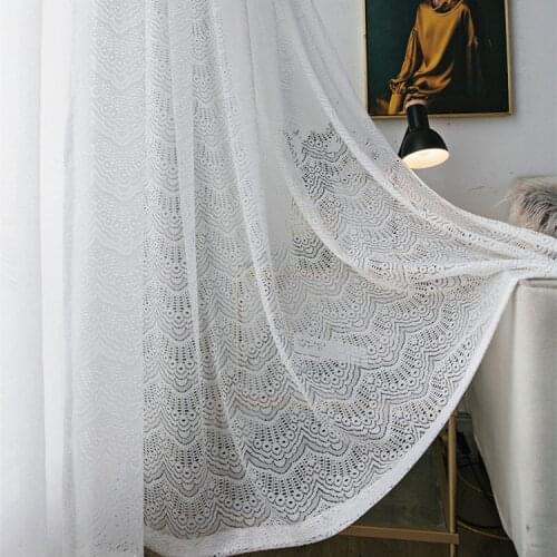 Lace Princess White Tulle Curtains for Living Room European Style Window Mesh Yarn Sheer Window Curtains for Bedroom Girl Drapes